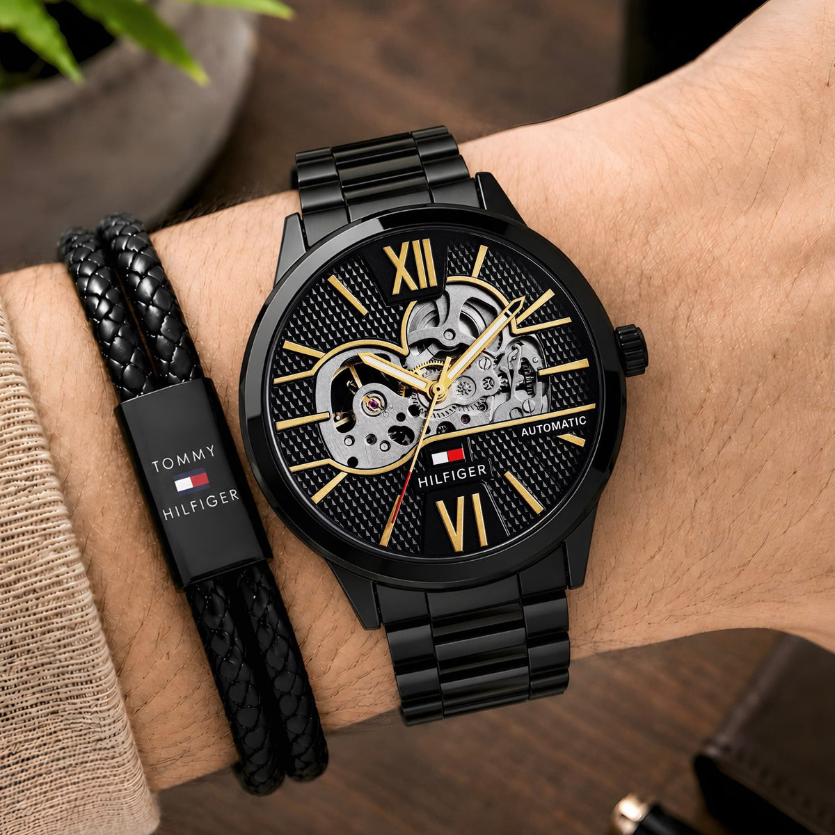 The Tommy Hilfiger Automatic Skeleton watch combines modern elegance with a premium design__J4