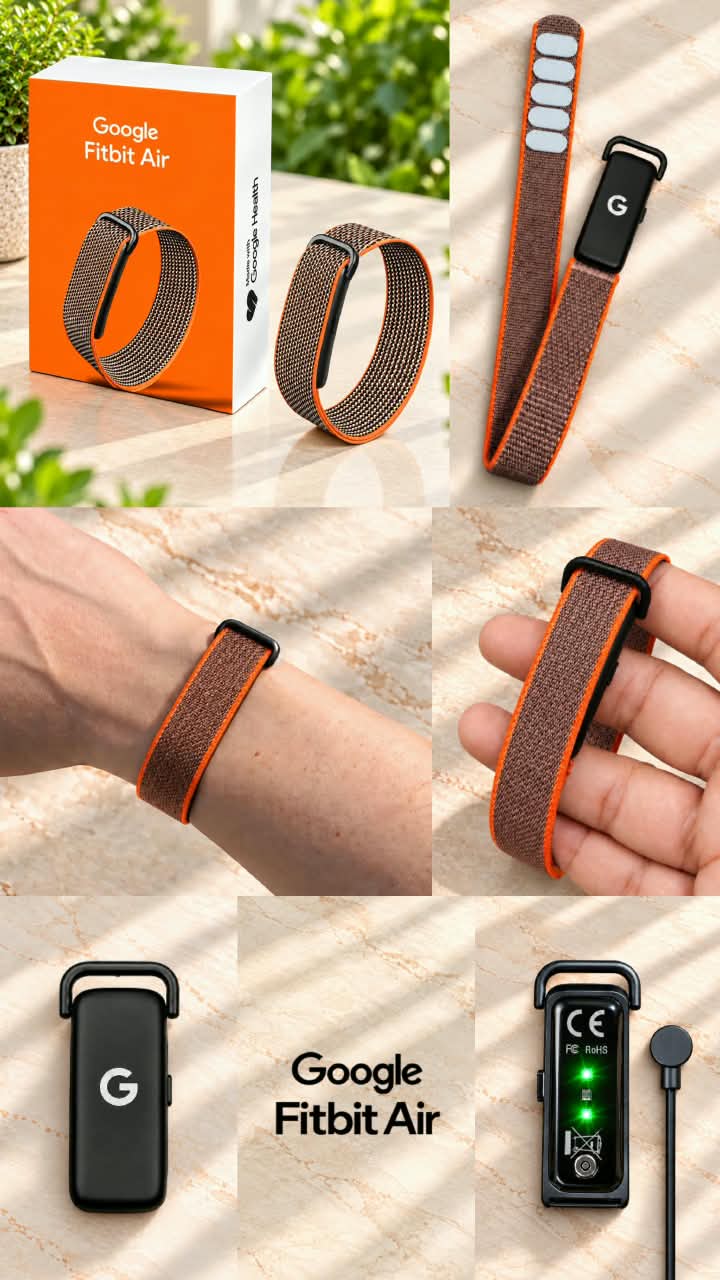 Google Fitbit Air Smart Fitness Band – Lightweight Adjustable Fitness Tracker Strap with USB Charging