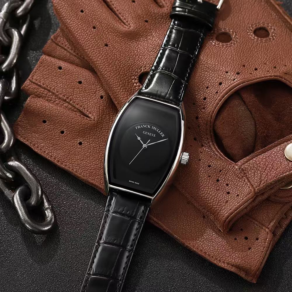 Fr@nck Muller Cintré Curvex "Phantom" Minimalist Black Dial Watch_J18