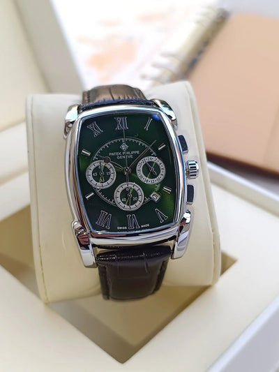 P@tek Philippe Gondolo Chronograph Green Dial & Black Alligator Strap_J12