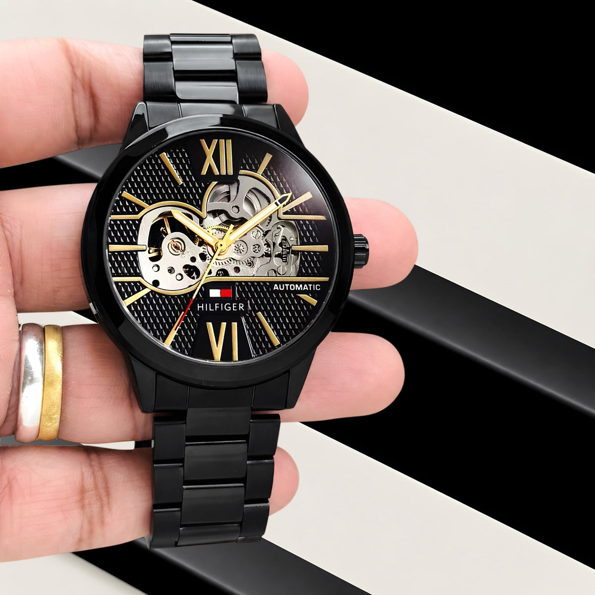 The Tommy Hilfiger Automatic Skeleton watch combines modern elegance with a premium design__J4