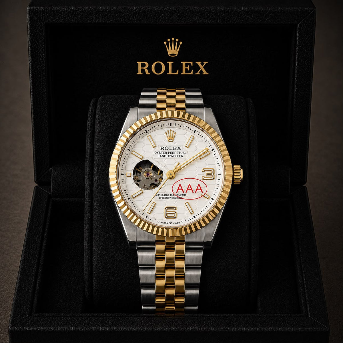 R@olex Luxury Green Dial Automatic Watch_S9