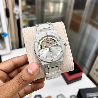 Hublo@t Classic Fusion Skeleton — Premium stainless-steel finish, striking skeleton dial,*_S14