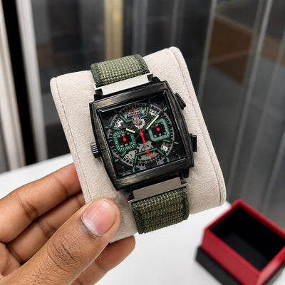 Iconic TAG Heuer Monaco- Limited edition velcaro strap inspired square chronograph_S16