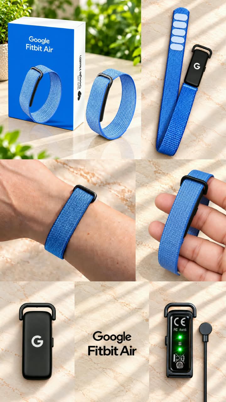 Google Fitbit Air Smart Fitness Band – Lightweight Adjustable Fitness Tracker Strap with USB Charging