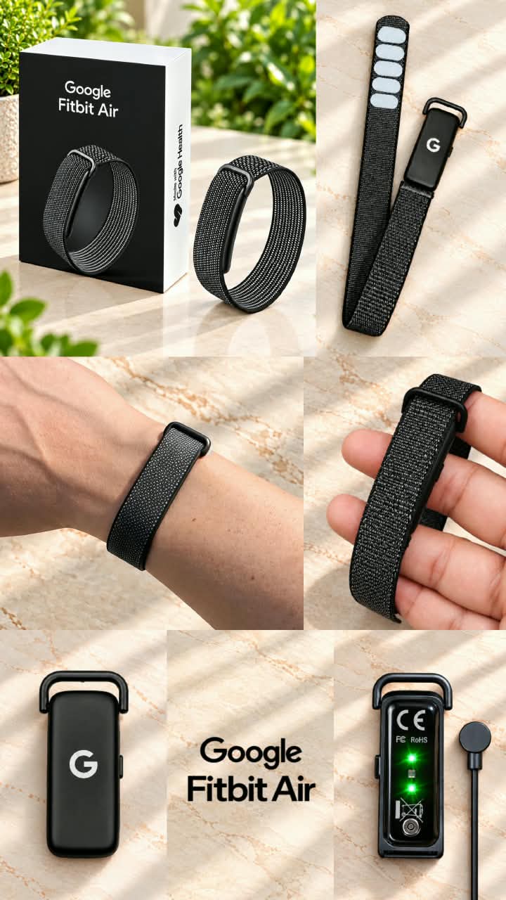 Google Fitbit Air Smart Fitness Band – Lightweight Adjustable Fitness Tracker Strap with USB Charging