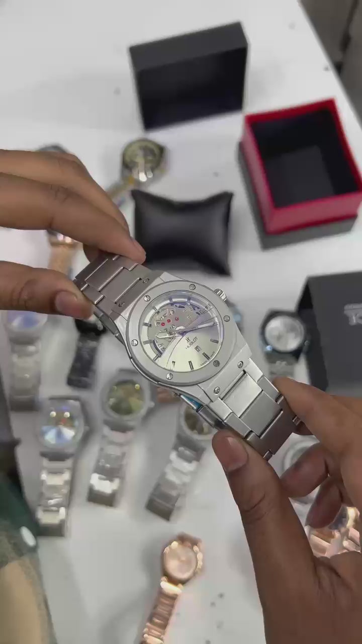Hublo@t Classic Fusion Skeleton — Premium stainless-steel finish, striking skeleton dial,*_S14