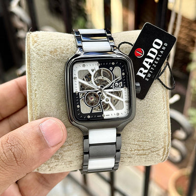 R@do True Square Automatic Open Heart Diamonds Limited Edition Black And White_J17