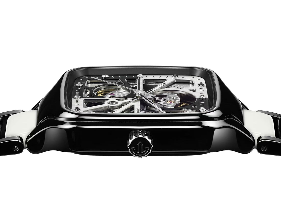 R@do True Square Automatic Open Heart Diamonds Limited Edition Black And White_J17